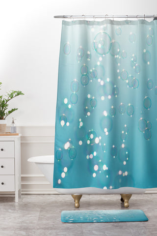 Bree Madden Bubbles In The Sky Shower Curtain And Mat