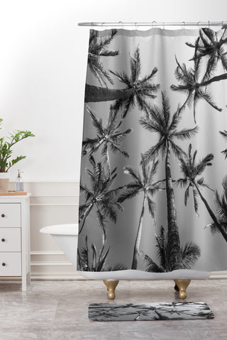 Bree Madden BW Palms Shower Curtain And Mat