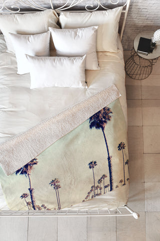Bree Madden California Palm Trees Fleece Throw Blanket
