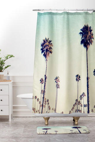 Bree Madden California Palm Trees Shower Curtain And Mat