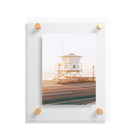 Bree Madden Carlsbad Beach Tower Floating Acrylic Print
