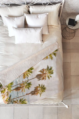 Bree Madden Floral Palms Fleece Throw Blanket