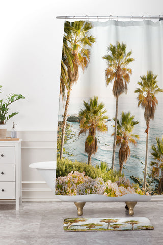 Bree Madden Floral Palms Shower Curtain And Mat