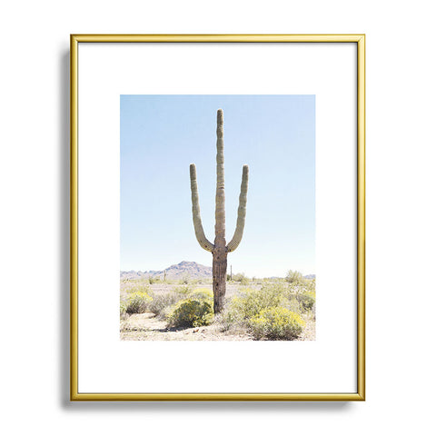 Bree Madden Lone Cactus Metal Framed Art Print