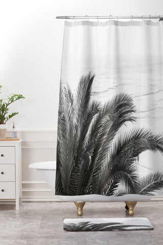 Bree Madden Ocean Palm Shower Curtain And Mat