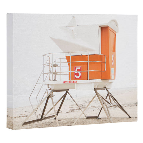 Bree Madden Orange Beach Tower Art Canvas