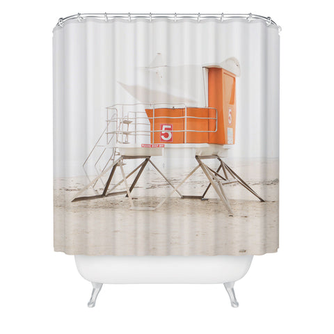 Bree Madden Orange Beach Tower Shower Curtain