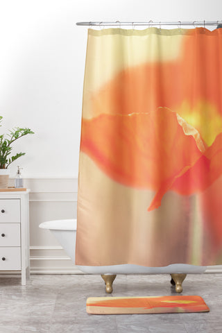 Bree Madden Orange Bloom Shower Curtain And Mat