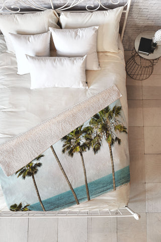 Bree Madden Palm Ocean Fleece Throw Blanket