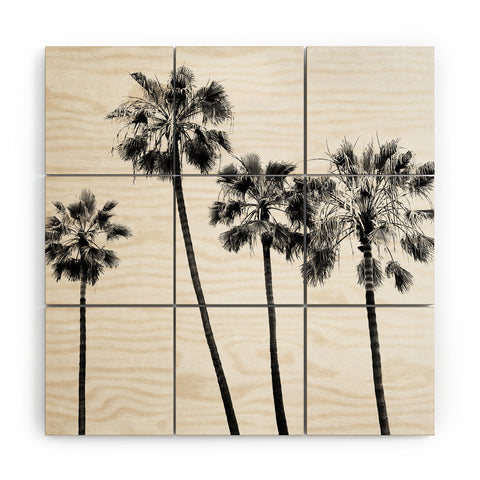 Bree Madden Palm Trees BW Wood Wall Mural