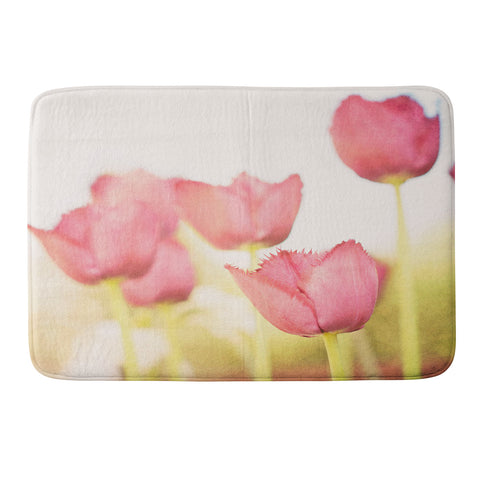Bree Madden Pink Tulips Memory Foam Bath Mat
