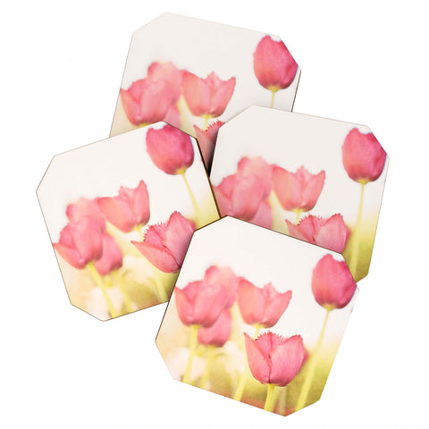 Bree Madden Pink Tulips Coaster Set