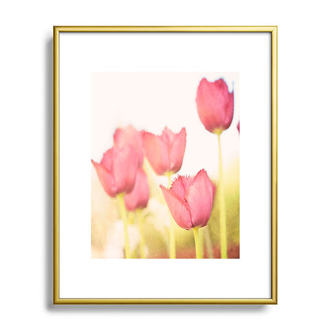 Bree Madden Pink Tulips Metal Framed Art Print