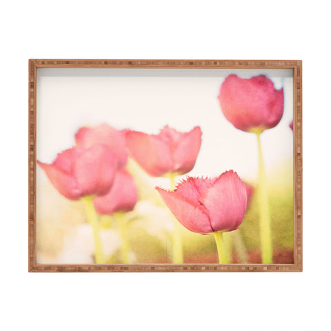 Bree Madden Pink Tulips Rectangular Tray