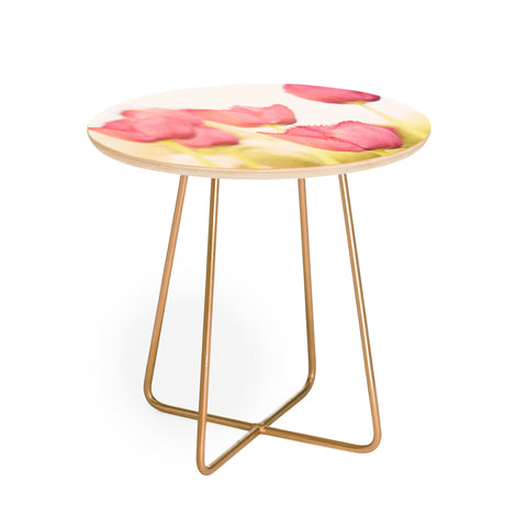 Bree Madden Pink Tulips Round Side Table