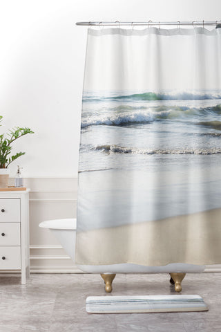 Bree Madden Ponto Waves Shower Curtain And Mat