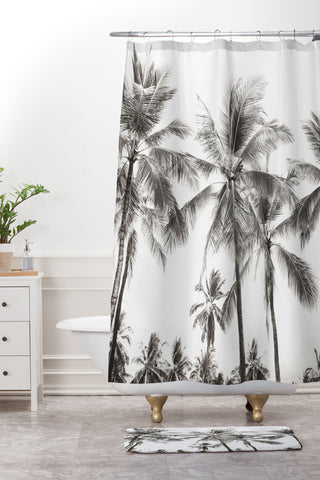 Bree Madden Retro Palms Shower Curtain And Mat