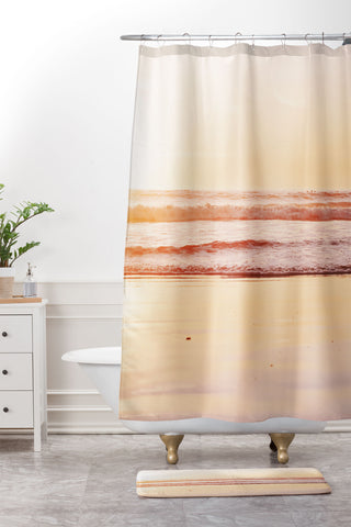 Bree Madden Sunset Tangerine Shower Curtain And Mat