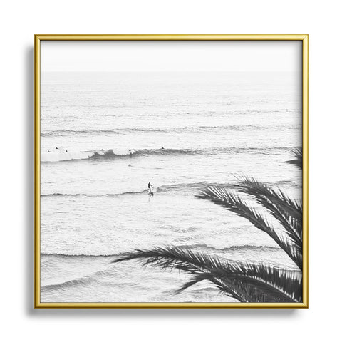 Bree Madden Surf Palms Square Metal Framed Art Print