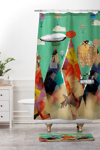 Brian Buckley Adventure Days Over The Alps Shower Curtain And Mat