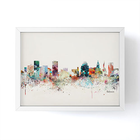 Brian Buckley baltimore maryland skyline Framed Mini Art Print