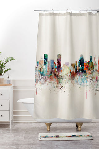 Brian Buckley baltimore maryland skyline Shower Curtain And Mat