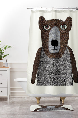 Brian Buckley Bear Cares Shower Curtain And Mat