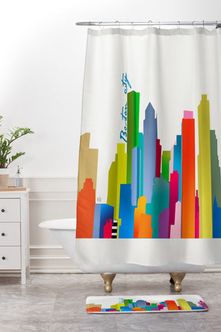 Brian Buckley Boston City Shower Curtain And Mat