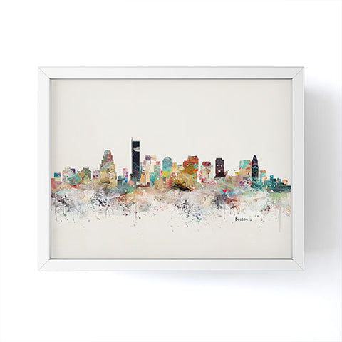 Brian Buckley boston city skyline Framed Mini Art Print