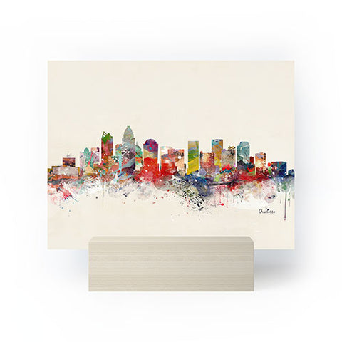 Brian Buckley charlotte city skyline Mini Art Print