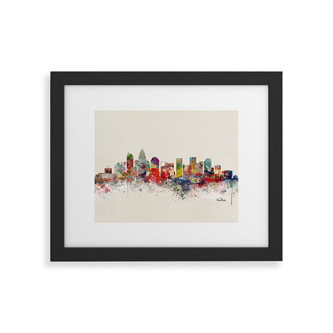 Brian Buckley charlotte city skyline Framed Art Print