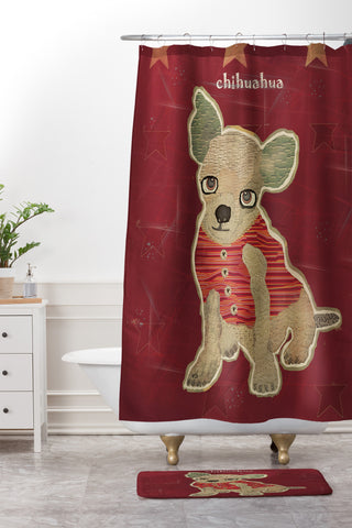 Brian Buckley Chihuahua Puppy Shower Curtain And Mat