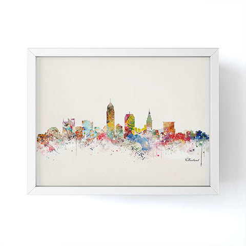Brian Buckley cleveland ohio skyline Framed Mini Art Print