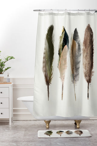 Brian Buckley earth feathers Shower Curtain And Mat