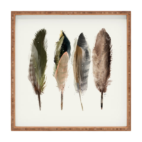 Brian Buckley earth feathers Square Tray