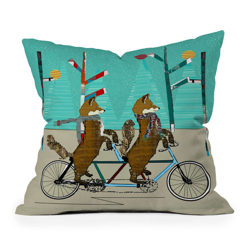 Brian Buckley Foxy Days Lets Tandem Throw Pillow