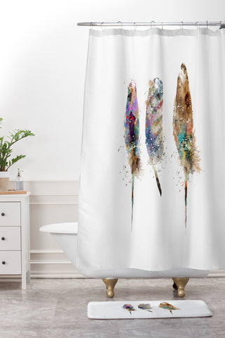 Brian Buckley free wild feathers Shower Curtain And Mat