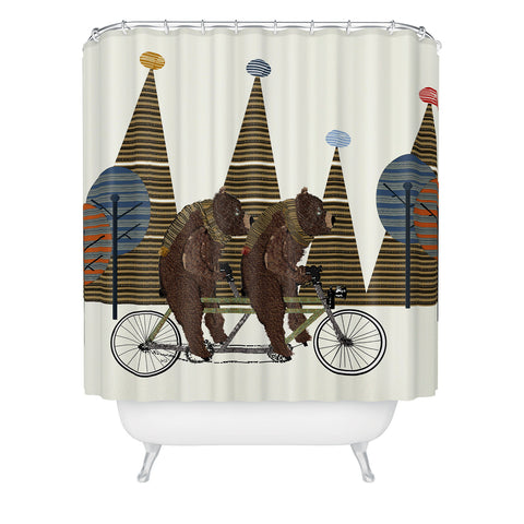 Brian Buckley Grizzly Days Lets Tandem Shower Curtain