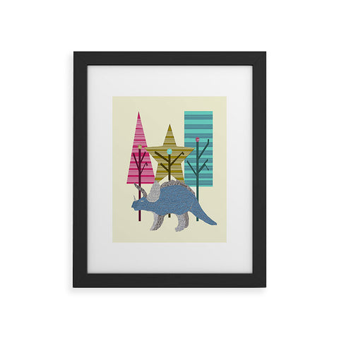 Brian Buckley Happy Trees Triceratops Framed Art Print