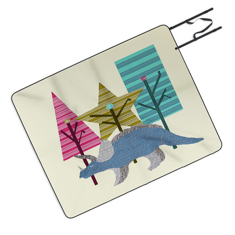 Brian Buckley Happy Trees Triceratops Picnic Blanket