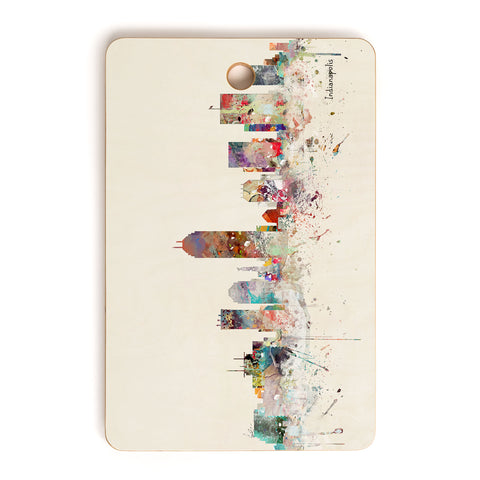 Brian Buckley indianapolis indiana skyline Cutting Board Rectangle