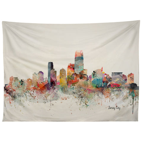 Brian Buckley jersey city skyline Tapestry