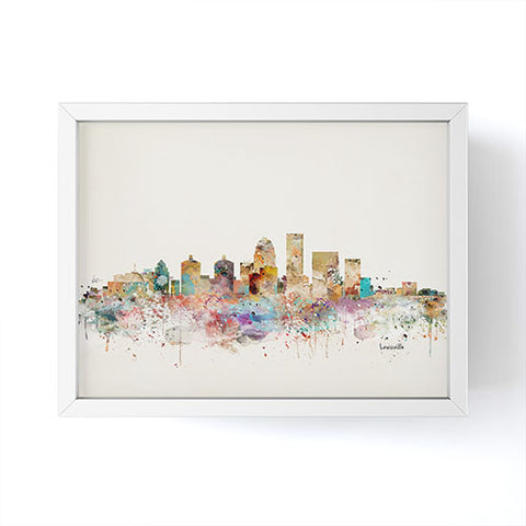 Brian Buckley louisville kentucky skyline Framed Mini Art Print