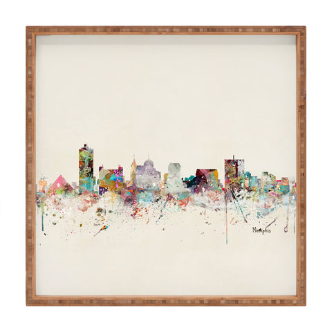 Brian Buckley memphis tennessee skyline Square Tray
