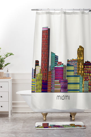 Brian Buckley Miami City Shower Curtain And Mat
