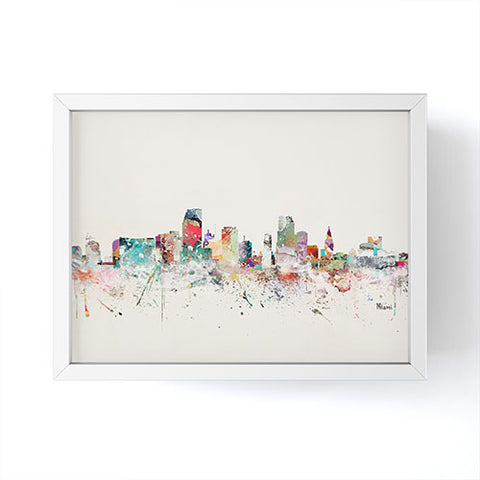 Brian Buckley miami florida skyline Framed Mini Art Print