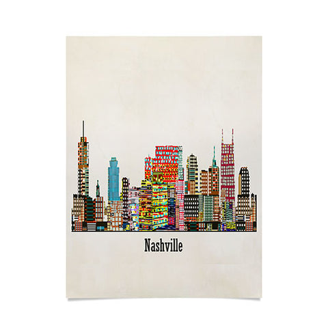 Brian Buckley nashville city skyline Poster