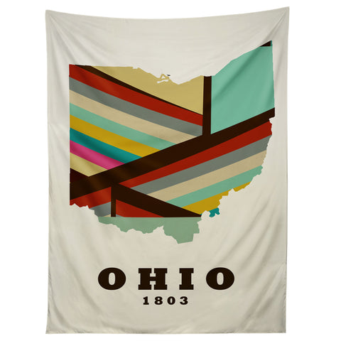 Brian Buckley ohio state map modern Tapestry