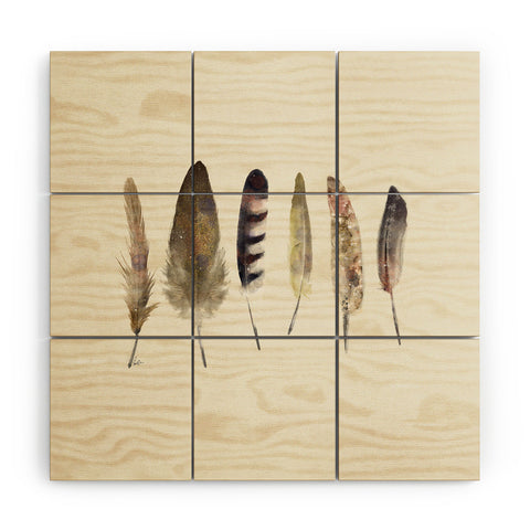 Brian Buckley peace song feathers Wood Wall Mural