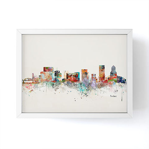 Brian Buckley portland oregon skyline Framed Mini Art Print